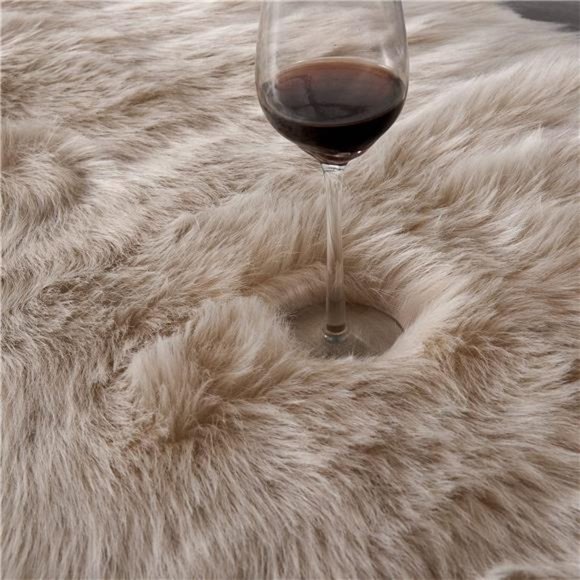 AreaRug FauxFur Sheepskin Beige for Home Bedroom,Fluffy Small Fuzzy Furry Shaggy - Picture 6 of 6